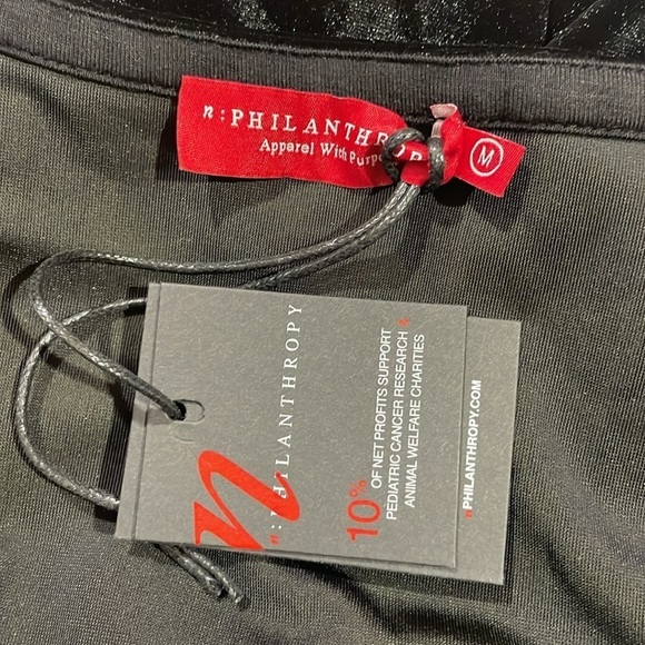 NWT N:PHILANTHROPY Top Black Velvet Armida Square Neck Pullover Long Sleeve Sz M - Picture 4 of 10